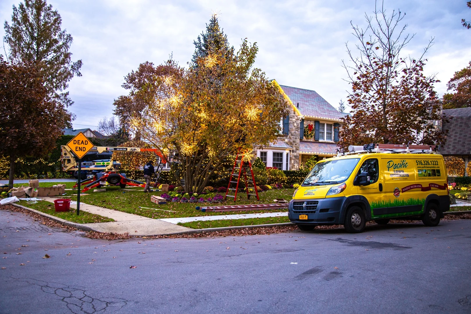 Holiday lighting installed by Pacific Lawn Sprinklers