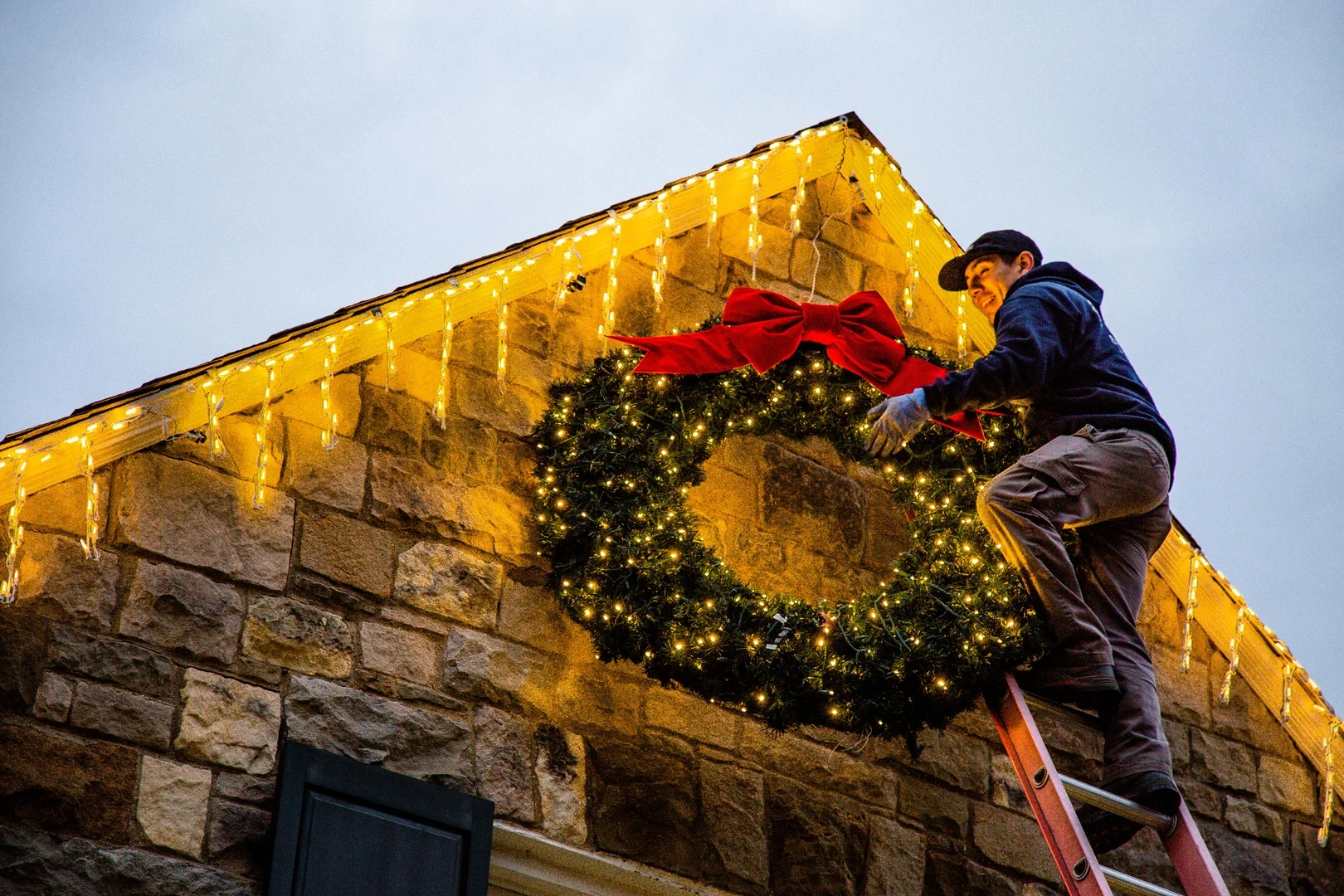 Holiday lighting installed by Pacific Lawn Sprinklers