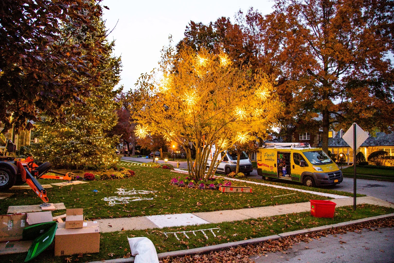 Holiday lighting installed by Pacific Lawn Sprinklers