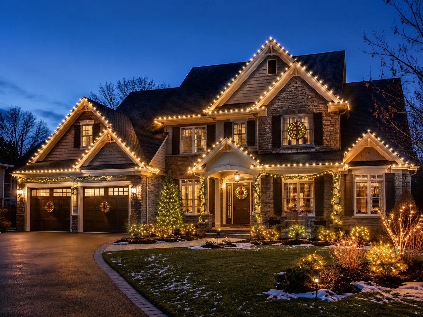 Outdoor holiday lighting display